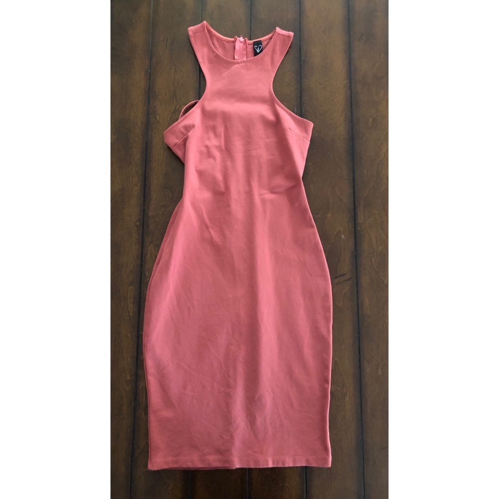 Mini Cut-Out Dress with Slit - Picture 1 of 5